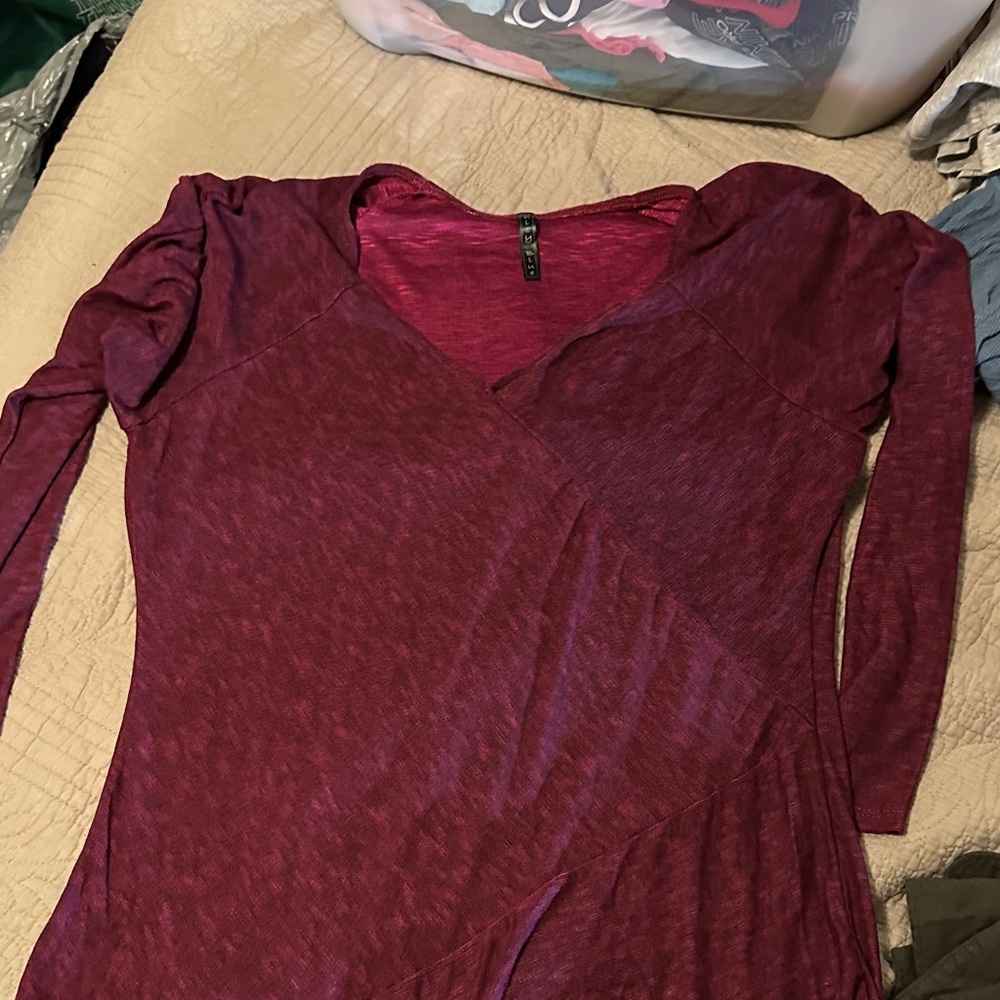 Elegant Burgundy Women's Tunic Top